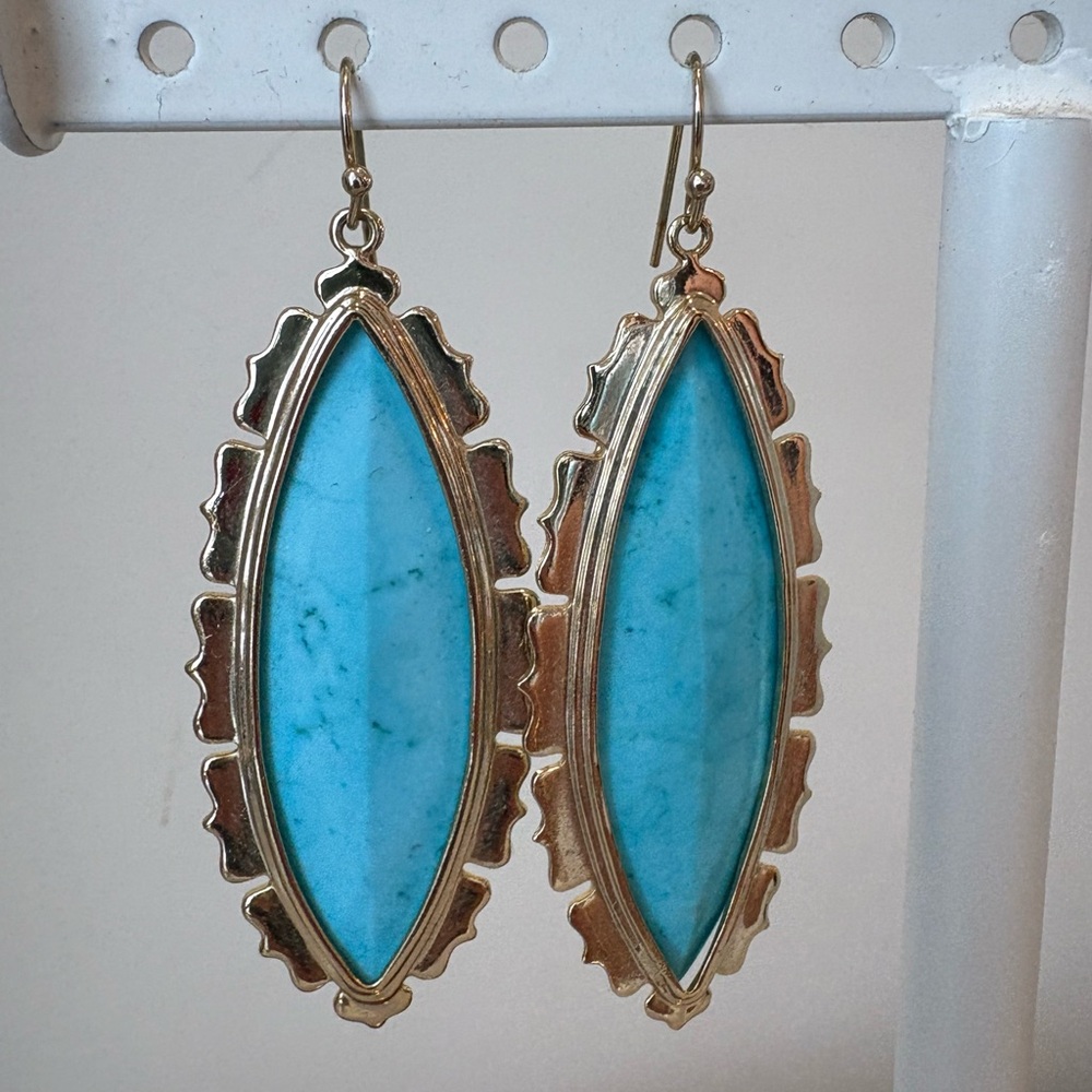 Kendra Scott Gold Drop Earrings with Turquoise Magnesite